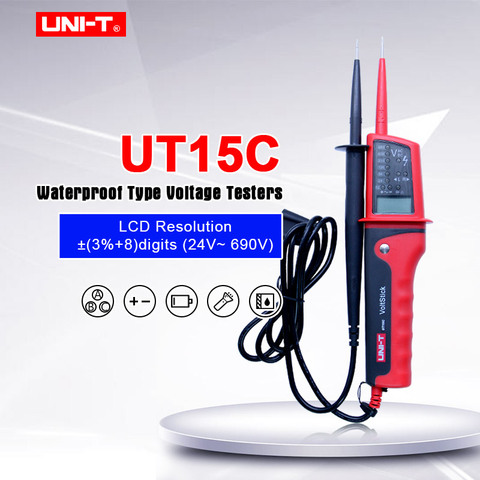 UNI-T UT15C Digital Voltage Meter AC/DC Voltage Test LCD Voltage Display Phase Rotation Test/Single Lead (L2) Voltage Detection ► Photo 1/6