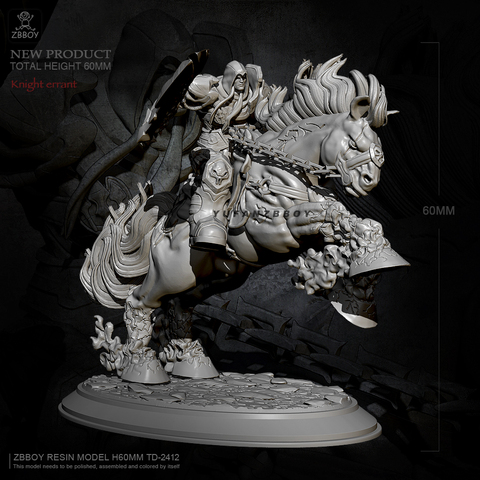 60mm Resin model kits Horse Warrior self-assembled TD-2412 ► Photo 1/5