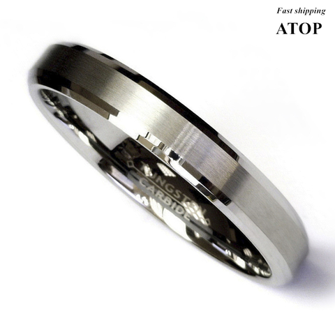 Titanium Color Two Tone Tungsten Carbide Wedding Band Men's Ring Bridal Jewelry ► Photo 1/6