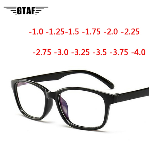 -1.0 -1.25 -1.50 -1.75 -2.0 -2.5 -3.0 -4.0 Fashion Vintage Refractive Myopia Glasses Women Men Short-sight Eyewear Black Frame ► Photo 1/6