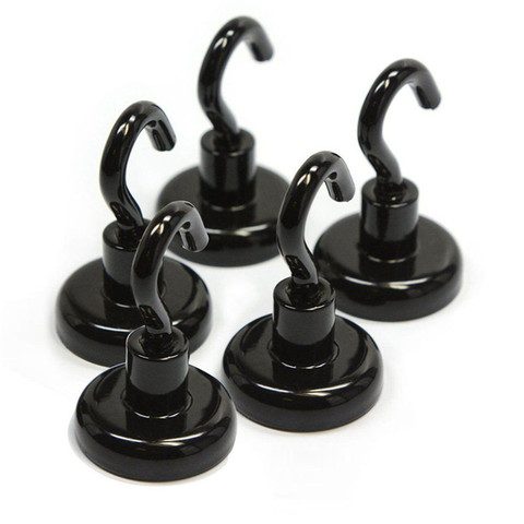 5pcs16mm Steel Black Metal Heavy Magnet Magnetic Hanging Hook Powerful Magnetic Wall Hooks Indoors Organization Tools ► Photo 1/6