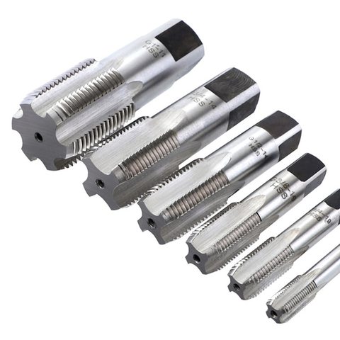 HSS Taper Pipe Tap G1/8 1/4 3/8 1/2 3/4 HSS Taper Pipe Tap Metal Screw Thread Cutting Tools Cylindrical pipe thread tap Pipe ► Photo 1/6