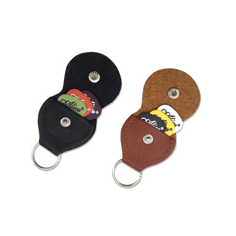 1 PC High Quality Guitar Pick Holder Genuine Leather Guitarra Plectrum Case Bag Keychain Shape Guitar Accessories Storage Box ► Photo 1/6