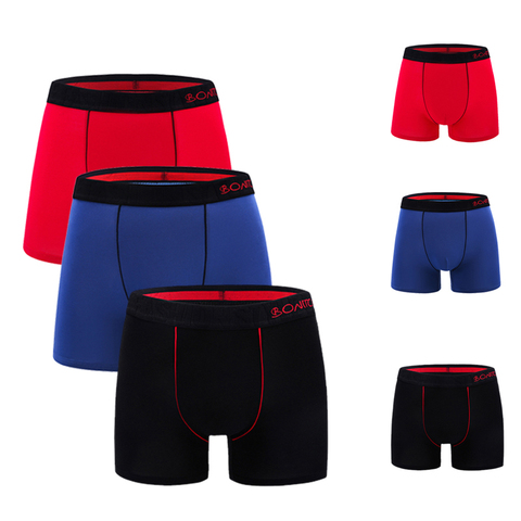 Mens Underwear Boxers 3pcs/lot Male Panties Cotton Boxershorts Men Solid Underpants Comfortable Brand Shorts ► Photo 1/6