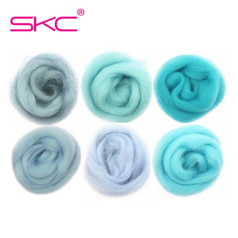 10/50/100g Light Blue Series Wool Fibre Flower Animal Toy Wool Roving Needle Felting Handmade Spinning DIY Craft Materials Tool ► Photo 1/6