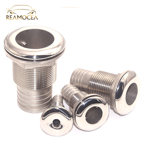 Reamocea 316 Stainless Steel Accessories Corrosion Resistance Boat Thru Hull Fitting Outlet Drain Joint For 1/2
