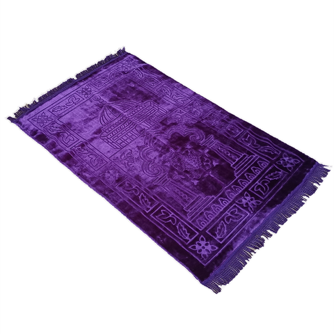 110x65cm Prayer Rug Soft Blanket Home Embroidery Gift Islamic Muslim Tassel Tapestry Decoration Carpet Bedroom Purple ► Photo 1/6