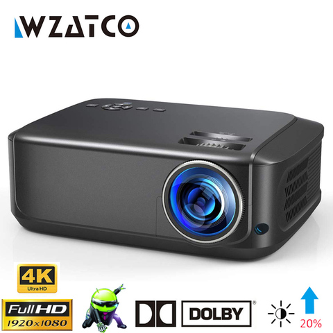 WZATCO T59 4K LED Projector Native 1920x1080P Full HD Android Wifi Smart Home Cinema Game Video Projecteur 3D Portable Beamer ► Photo 1/6