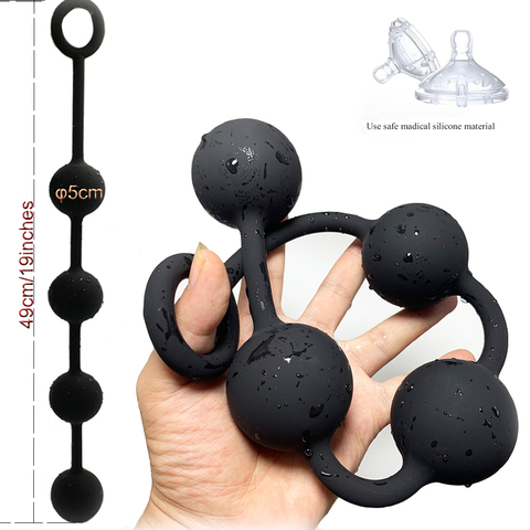 Huge silicone larger anal butt plugs big beads dilatator balls sex toys for women anal pump massager stretching erotic sexshop ► Photo 1/6