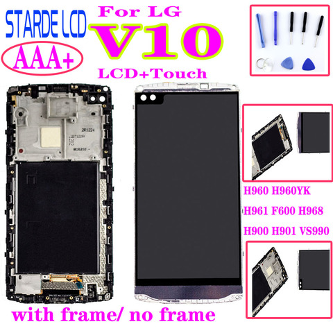 AAA+ For LG V10 H960 H960YK H961 F600 H968 H900 H901 VS990 H962 LCD Display Screen Touch Sensor Digitizer Assembly with Frame ► Photo 1/6