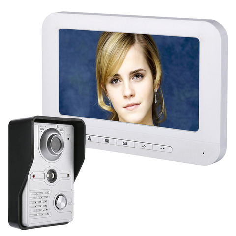 Mountainone 7'' LCD Wired Video Door Phone Visual Video Intercom Speakerphone Intercom System With Waterproof Outdoor IR Camera ► Photo 1/6