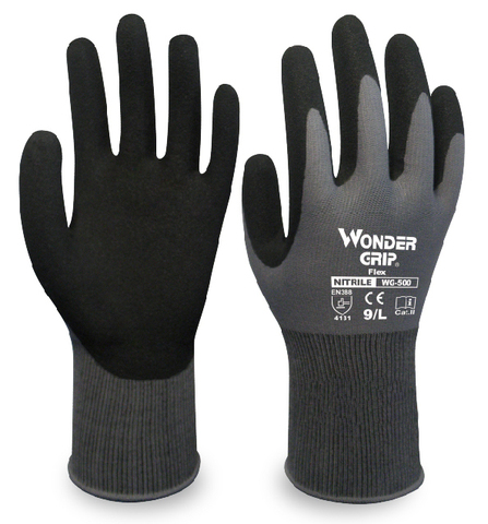 6 Pairs WG-500 Gray Nylon Spandex Nitrile Micro Foam High Flex Oil Gas Safety Gardening Work Gloves ► Photo 1/6