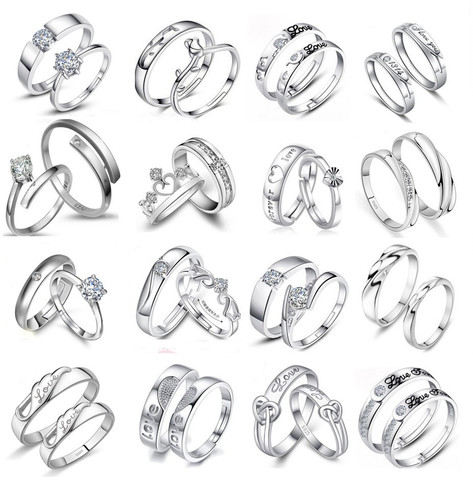 New exquisite minimalist S925  opening multiple choice jewelry couple engagement wedding gift ring ► Photo 1/6