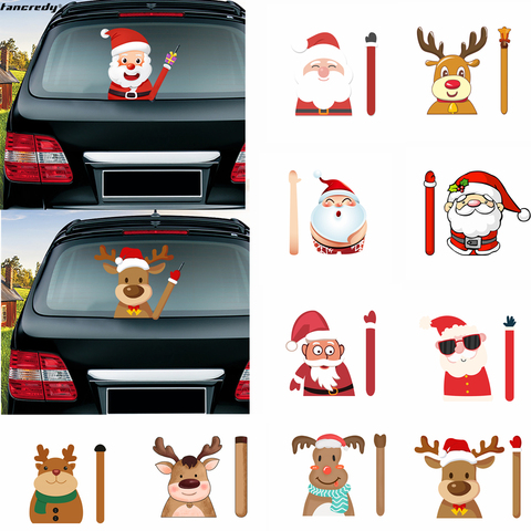 Christmas Car Auto Decoration Xmas Santa Claus Elk DIY Car Sticker Rear Windshield Decals Car Styling Rear Window Wiper Sticker ► Photo 1/6