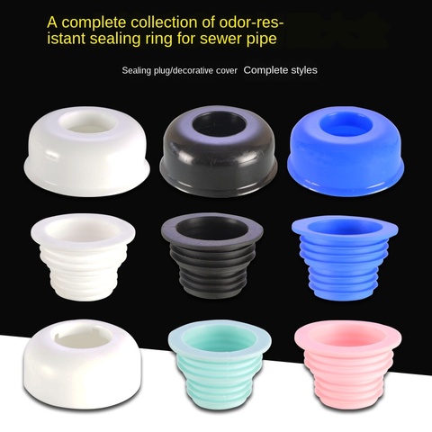 Bathroom wash basin sink pipe deodorant sealing ring decorative cover 40/50/75 silicone plug anti-return water and insect ► Photo 1/5