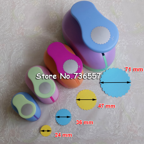 Free Ship 15mm-71mm Wave Circle Shaped craft punch Scrapbooking School Geometry Paper Cutter EVA foam Wave Round Hole Punches ► Photo 1/5