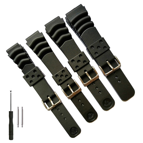 18mm 20mm 22mm 24mm Rubber PU Resin Watch Band Replacement Strap for Seiko Diver Scuba Durable Thick Sports Bracelet ► Photo 1/6