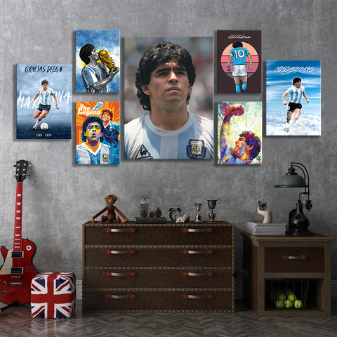 Diego Maradona Poster Wall Painting Super Star Artwork Canvas Printing Wall Poster Living Room Decoration Sticker for Home Decor ► Photo 1/6