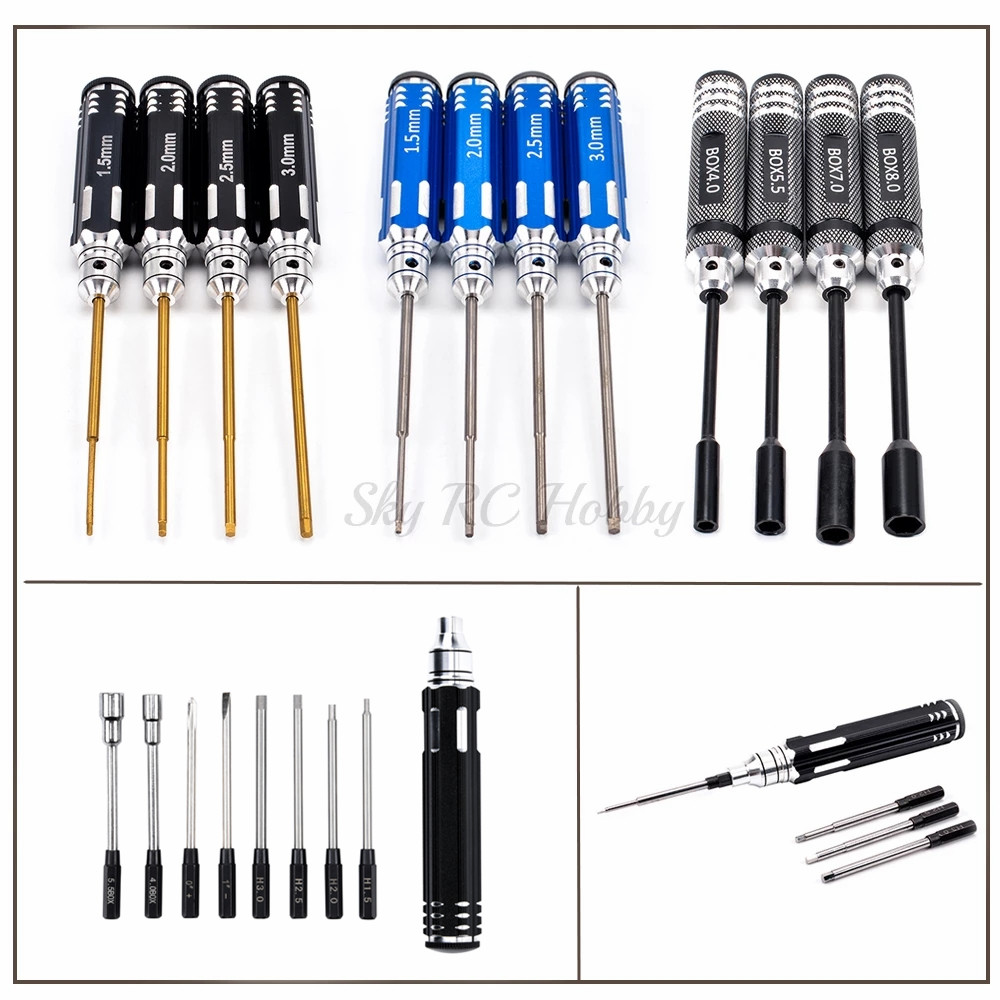 6 in 1 Hex Screw Driver Set 1.5/ 2.0 2.5 /3.0mm Tool RC Heli Plane Car Boat 