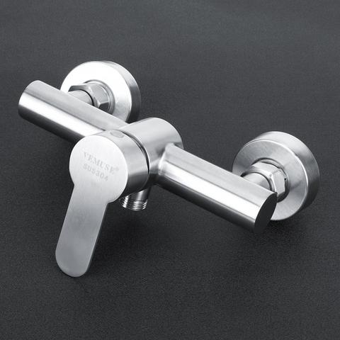 Stainless Steel Shower Faucet Mixer Valve Double Type Bathroom Shower Hot Cold Water Tap G1/2in Thermostatic Twin Outlet Faucet ► Photo 1/6
