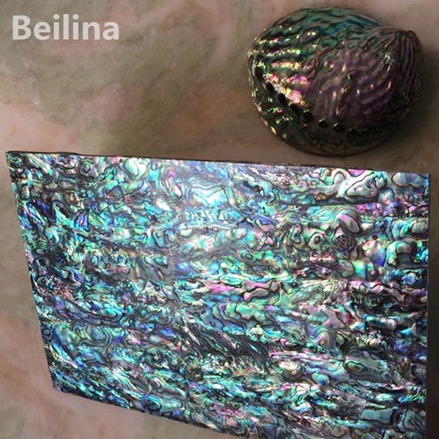 2mm thickness 240mm/140mm New Zealand abalone shell sheet mother of pearl laminate for musical instrument and wood carved inlay ► Photo 1/6