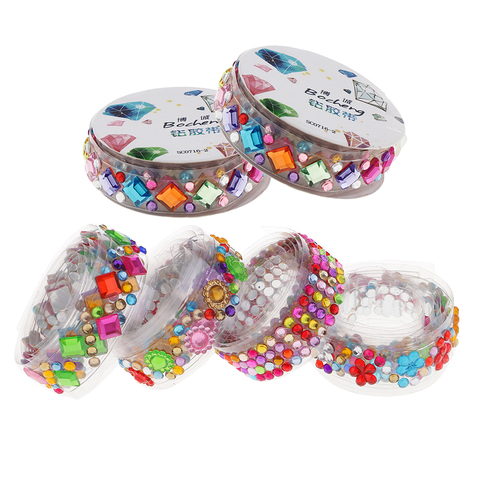 6 Rolls Rhinestone Stickers Tape Acrylic Self-Adhesive Scrapbooking Crystals ► Photo 1/6