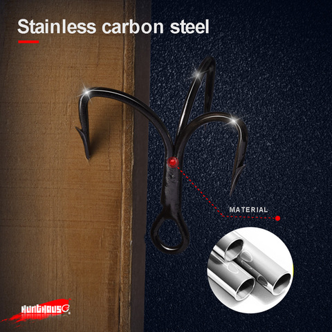 Hunthouse Hook High Carbon Steel Sharp Hook Fishing Treble Hooks Outside Barbed 1/0 2# 4# 6# Fishing Tackles Equipment Gear ► Photo 1/6