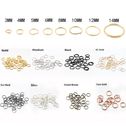 200pcs/lot 4-16 mm Metal Jump Rings Gold Silver Color Link Split Rings Connectors For Jewelry Making Finding Diy Accessories ► Photo 1/3