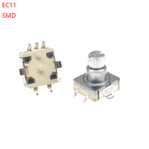 5PCS SMD SMT EC11 Rotary Encoder 30 position switch 30 bit 9MM handle Potentiometer 5pin push button Coding switch ► Photo 1/2
