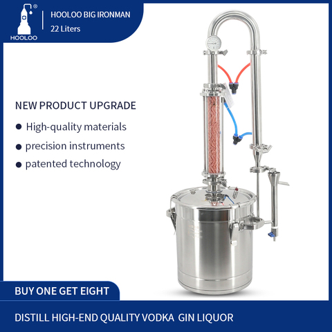 HOOLOO New 22L Pure Copper Mesh Distiller Moonshine Small Vodka Brewer Machine Home Distillation Tower With Parrot Beak ► Photo 1/6