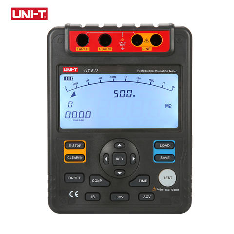 UNI-T UT513 Insulation Resistance Tester Electrical Meter AC DC Voltmeter 5000V Automatic Range Digital Megohmmeter Data Hold ► Photo 1/6