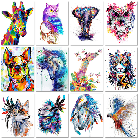GATYZTORY 60x75cm Frame Diy Painting By Numbers Kit Animal Zebra Wall Art Picture By Numbers Coloring By Numbers For Home Decor ► Photo 1/6
