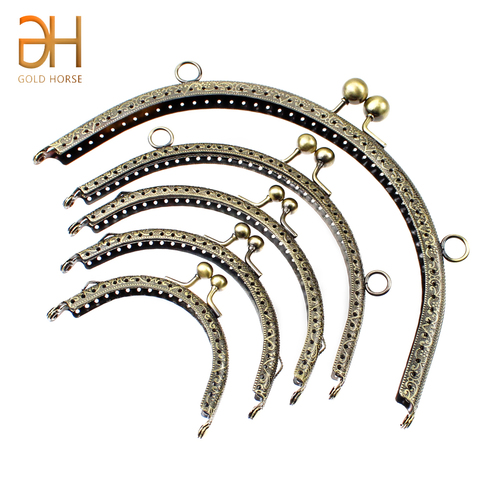 Vintage 8.5/10.5/12.5/15/20.5CM Semicircle Metal Bead Kiss Bronze Sew Frame Bag Clasp For Purse Hardware Clutch Bag Accessories ► Photo 1/6