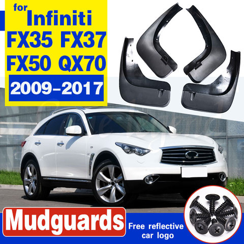 Mudflaps For Infiniti FX35 FX37 FX50 QX70 2009 - 2017 Mud Flaps Splash Guards Mudguards Front Rear 2011 2012 2012 2014 2015 2016 ► Photo 1/6