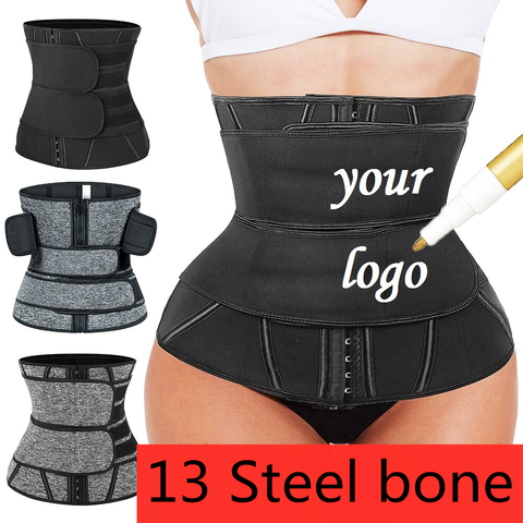 LOGO Custom Waist Trainer Neoprene Latex Belt Body Shapers Tummy Control Modeling Strap Slimming Cincher Corset Burning Girdle ► Photo 1/6