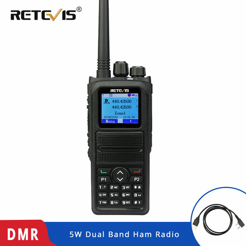 Retevis 5W RT84 DMR Digital/Analog Walkie Talkie Dual Band Radio 3000CH Handheld Ham Amateur Radio Transceiver+Programming Cable ► Photo 1/6