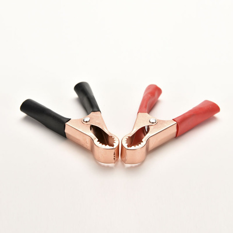 2Pcs 50A Red + Black 80mm Crocodile Car Van Battery Test Lead Clips Alligator Clips Electrical Jumper Wire Cable Clamp ► Photo 1/6