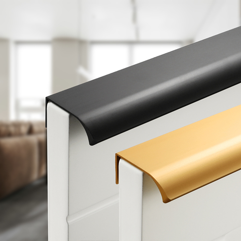 Gold Black Hidden Cabinet Pulls Aluminum Alloy Kitchen Cupboard Handles Drawer Knobs Furniture Handle Bedroom Hardware ► Photo 1/6