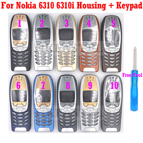 For Nokia 6310 6310i High Quality New Full Complete Mobile Phone Housing Cover Case + SILVER Keypad+Tools, Free shipping ► Photo 1/5