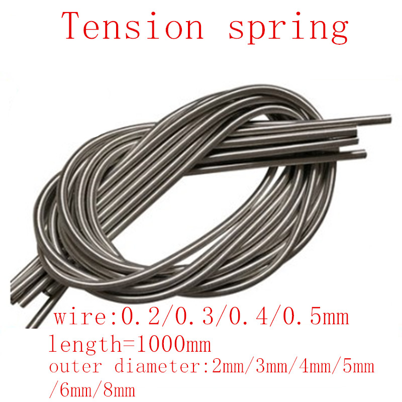 1pcs Extension spring with loop Wire dia 0.3mm-4mm Outer dia 3-40mm Length 300mm