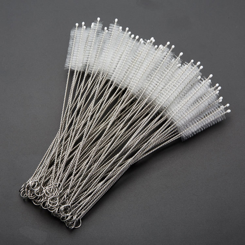 50/100pcs/lot Brushes For Reusable Plastic Straws Eco-friendly Stainless Steel Straw Brush 20cm Fit for 6mm 12mm Diameter Straws ► Photo 1/6