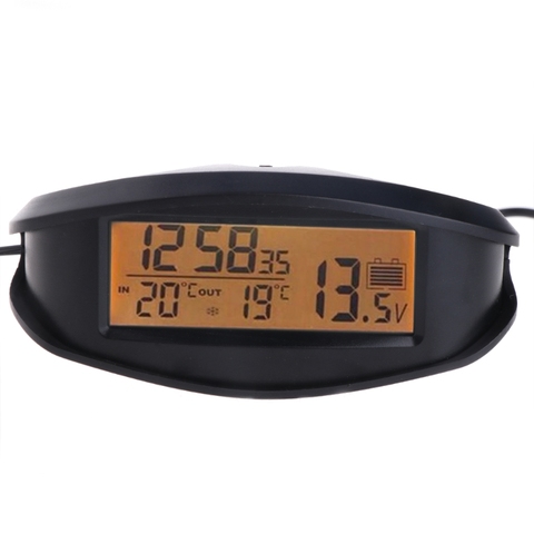 Digital Car In & Outdoor Thermometer Voltmeter Time Clock  Alarm Backlight EC98 77UD ► Photo 1/5