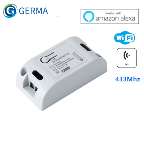 GERMA RF Wifi 433MHz 10A/2200W Wireless Remote Switch ON/Off Delay Smart Home Light APP Controller For Google Home Alexa ► Photo 1/6