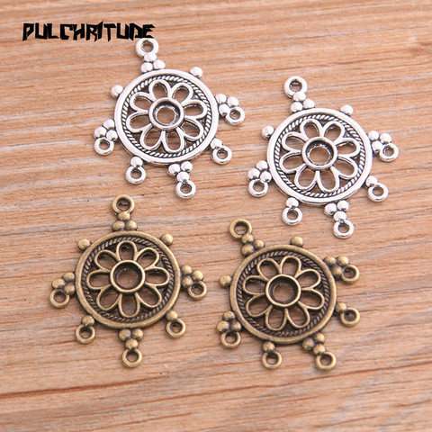 16pcs 24*29mm New Product Two Color Zinc Alloy Round Flower Porous Connectors Jewelry Making DIY Handmade Craft ► Photo 1/6