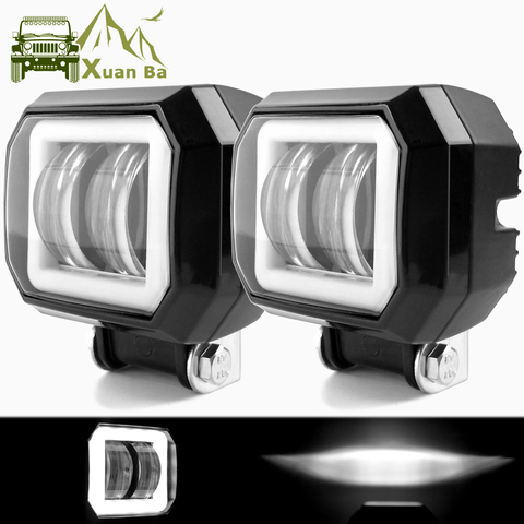 3 Inch Angel Eyes Led Work Light 12V 24V For Car DRL Halo 4x4 Offroad Motorcycle Bicycle ATV SUV Truck Working Driving Lights ► Photo 1/6