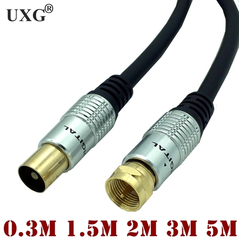 9.5mm Male to F type Male Coaxial TV Satellite Antenna  F head RF cable HD video STB signal TV cable 0.3m 1.5m 2m 3m 5m ► Photo 1/6