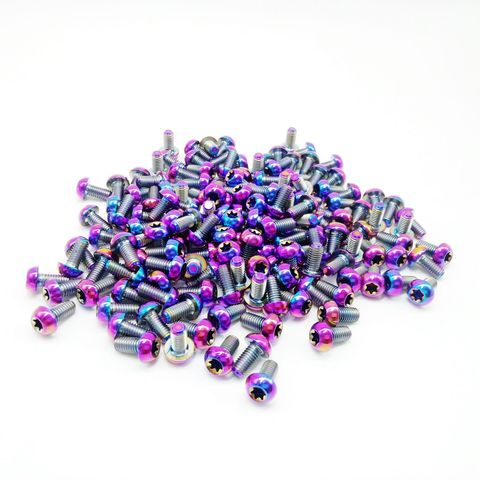 48pcs Super Light M5x10mm Rainbow Ti Titanium Screw Bolt For Disc Brake Rotors Mountain Bike&Road M5x10 T25 Torx Head ► Photo 1/3