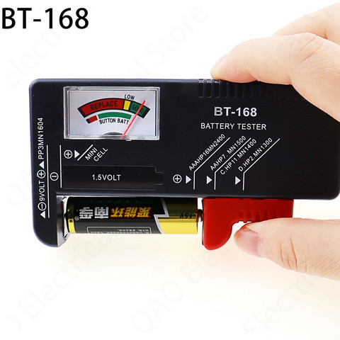 BT-168 AA/AAA/C/D/9V/1.5V batteries Universal Button Cell Battery Colour Coded Meter Indicate Volt Tester Checker BT168 Power ► Photo 1/6