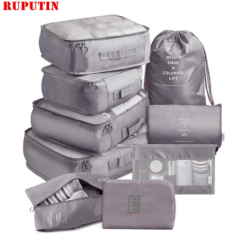 Polyester Grey 6 PCS TRAVEL STORAGE BAG, For Clothes Suitcase at