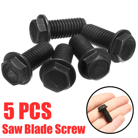 5pcs Metal Saw Blade Bolt M8 x 18mm Left Hand Thread Hex Head Flange For Cutting Machine Tool Parts Black Saw Blade Screw ► Photo 1/6